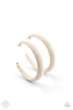Load image into Gallery viewer, Twine and Dine White Hoop Earrings
