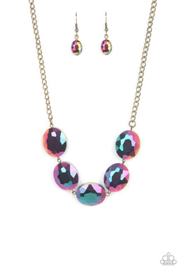 Cosmic Closeup Brass Necklace