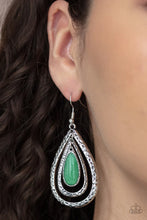 Load image into Gallery viewer, Teardrop Torrent Green Earrings