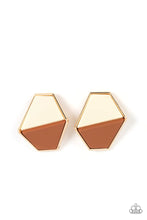 Load image into Gallery viewer, Generically Geometric Brown Post Earrings