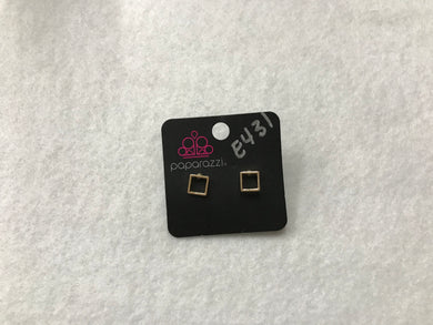 Starlet Shimmer Square Gold Post Earrings #431