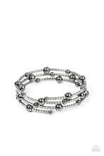 Load image into Gallery viewer, Spontaneous Shimmer Black Coil Bracelet