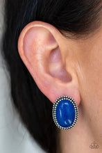 Load image into Gallery viewer, Shiny Sediment Blue Post Earrings