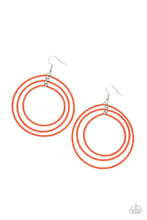 Load image into Gallery viewer, Colorfully Circulating Orange Seed Bead Hoop Earrings