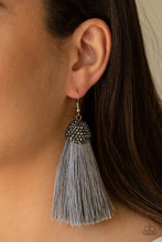 Load image into Gallery viewer, Razzle Riot Silver Tassel Earrings