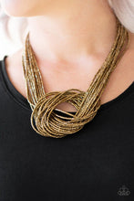 Load image into Gallery viewer, Knotted Knockout Brass Seed Bead Necklace