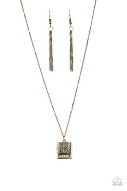 Back to Square One Brass Necklace