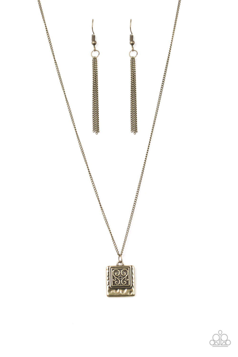 Back to Square One Brass Necklace