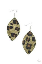 Load image into Gallery viewer, Grr-irl Power Green Leather Earrings