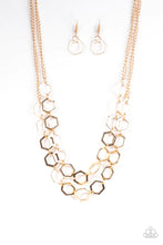 Load image into Gallery viewer, Hex in Line Gold Necklace