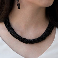 Load image into Gallery viewer, The Speed of Starlight Black Seed Bead Necklace