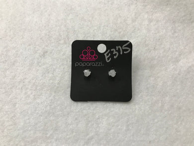 Starlet Shimmer Heart Gem White Post Earrings #375