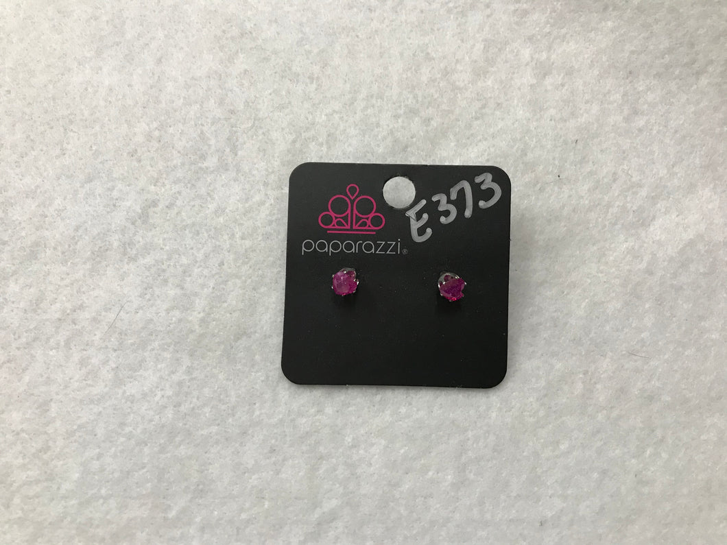 Starlet Shimmer Heart Gem Pink Post Earrings #373