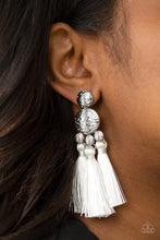 Load image into Gallery viewer, Taj Mahal Tourist White Tassel Earrings