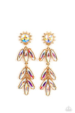 Load image into Gallery viewer, Space Age Sparkle Gold Post Earrings