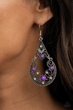 Load image into Gallery viewer, Bohemian Ball Purple Earrings