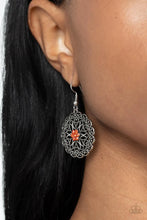 Load image into Gallery viewer, Flower Shop Sparkle Orange Earrings