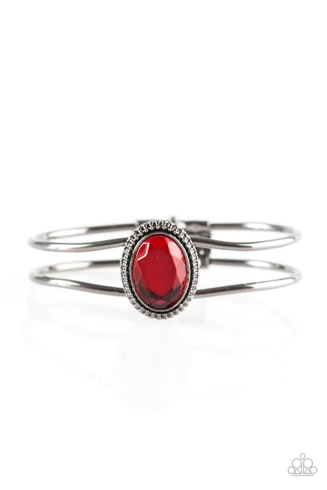 All Done Up Red Hinged Bracelet
