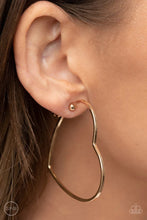 Load image into Gallery viewer, Harmonious Heart Gold Clip On Hoop Earrings