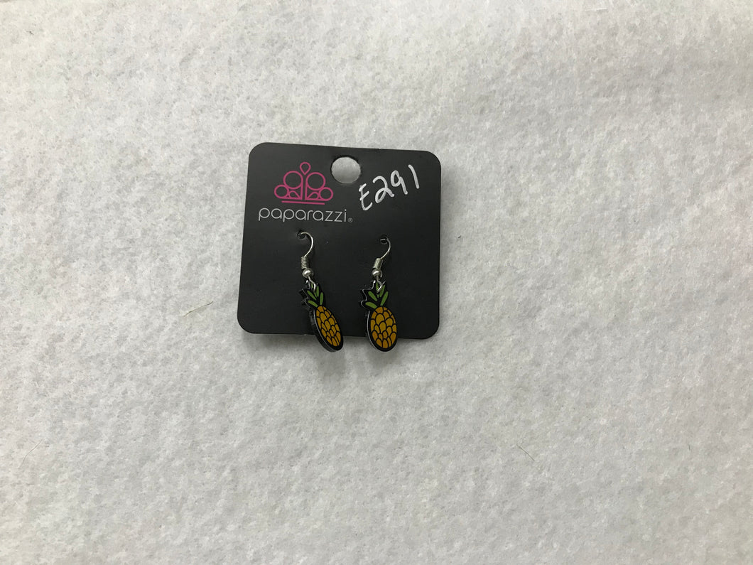 Starlet Shimmer Pineapple Wood Earrings #291
