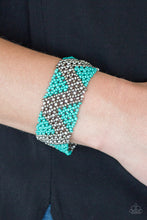 Load image into Gallery viewer, Desert Loom Blue Seed Bead Bracelet