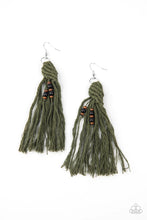 Load image into Gallery viewer, Beach Bash Green Macrame Earrings