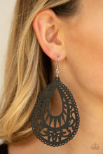 Load image into Gallery viewer, Zesty Zen Black Wood Earrings