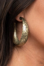 Load image into Gallery viewer, Sahara Sandstorm Brass Hoop Earrings
