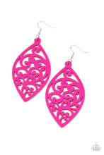 Load image into Gallery viewer, Coral Garden Pink Wood Earrings