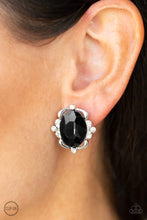 Load image into Gallery viewer, Regally Radiant Black Clip On Earrings