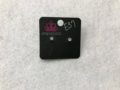 Starlet Shimmer Gem Post White Earrings #37