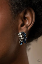 Load image into Gallery viewer, Flawless Fronds Blue Post Earrings