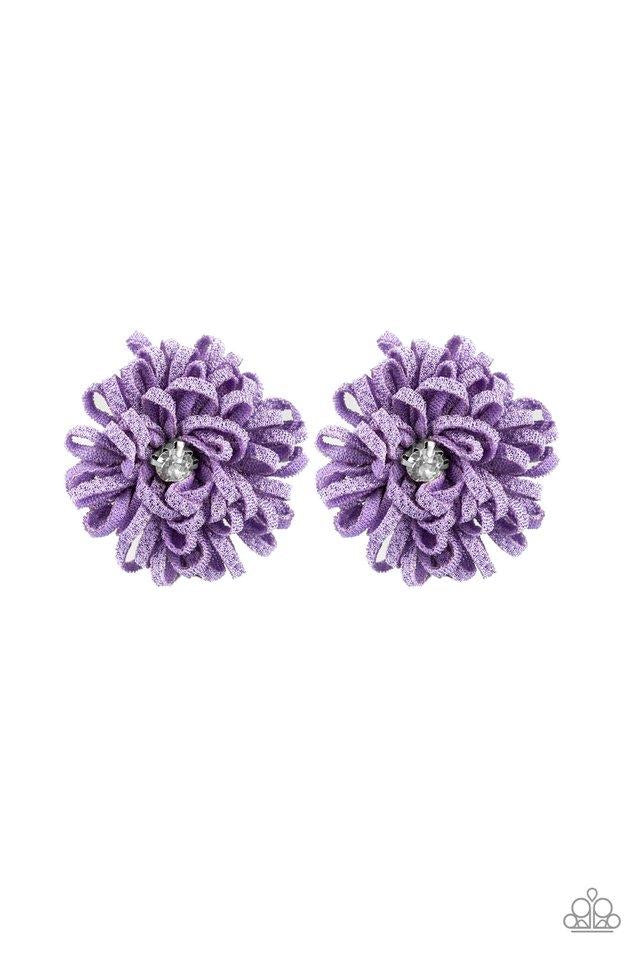 Peppy in Petunias Purple Hair Clips