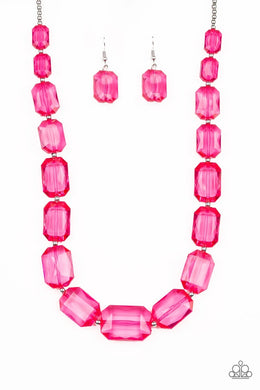 Ice Versa Pink Acrylic Necklace