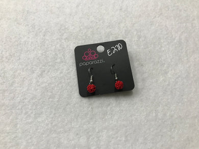 Starlet Shimmer Wire Ball Red Earrings #270
