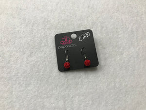 Starlet Shimmer Wire Ball Red Earrings #270