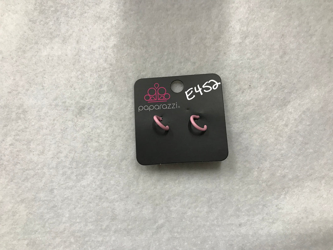 Starlet Shimmer Hoops Pink Earrings #452