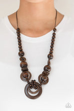 Load image into Gallery viewer, Boardwalk Party Brown Wood Necklace