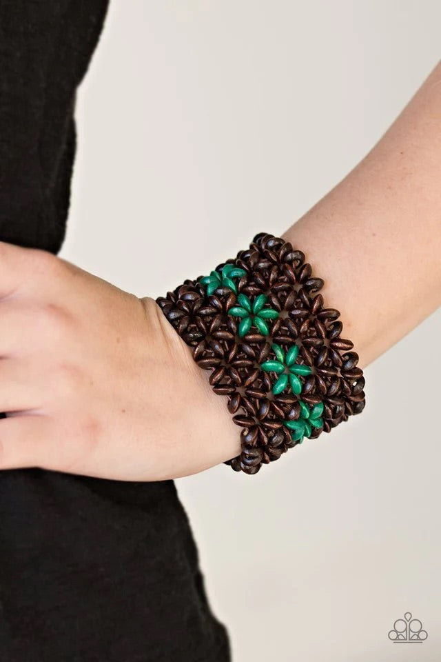 Bahama Babe Green Wood Bracelet