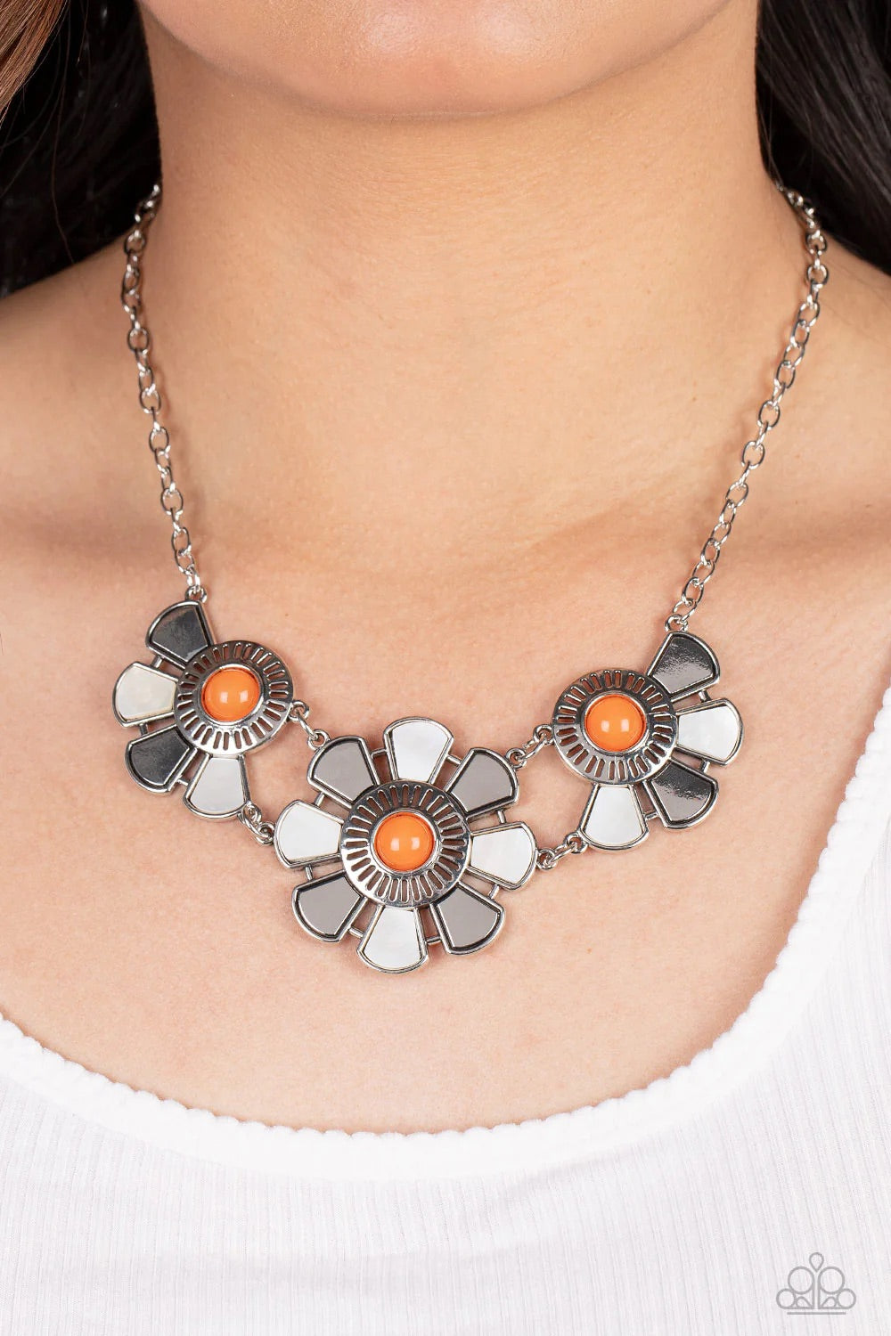 Aquatic Garden Orange Necklace