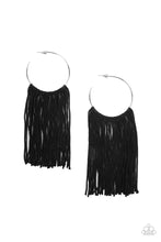 Load image into Gallery viewer, Flauntable Fringe Black Tassel Earrings
