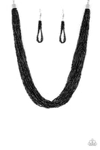 Load image into Gallery viewer, The Speed of Starlight Black Seed Bead Necklace