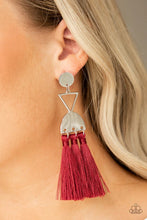 Load image into Gallery viewer, Tassel Trippin Red Tassel Earrings
