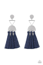 Load image into Gallery viewer, Tassel Trippin Blue Tassel Earrings