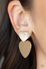 Load image into Gallery viewer, Heart Racing Refinement Gold Post Earrings