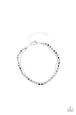 Double the Diamonds Black Bracelet