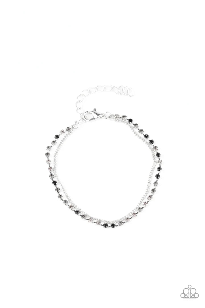 Double the Diamonds Black Bracelet