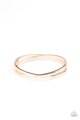 Crossing Over Rose Gold Hinged Bracelet