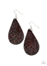 Load image into Gallery viewer, Everyone Remain Palm Brown Leather Earrings