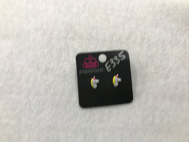 Starlet Shimmer Unicorn Pink/Yellow Post Earrings #335